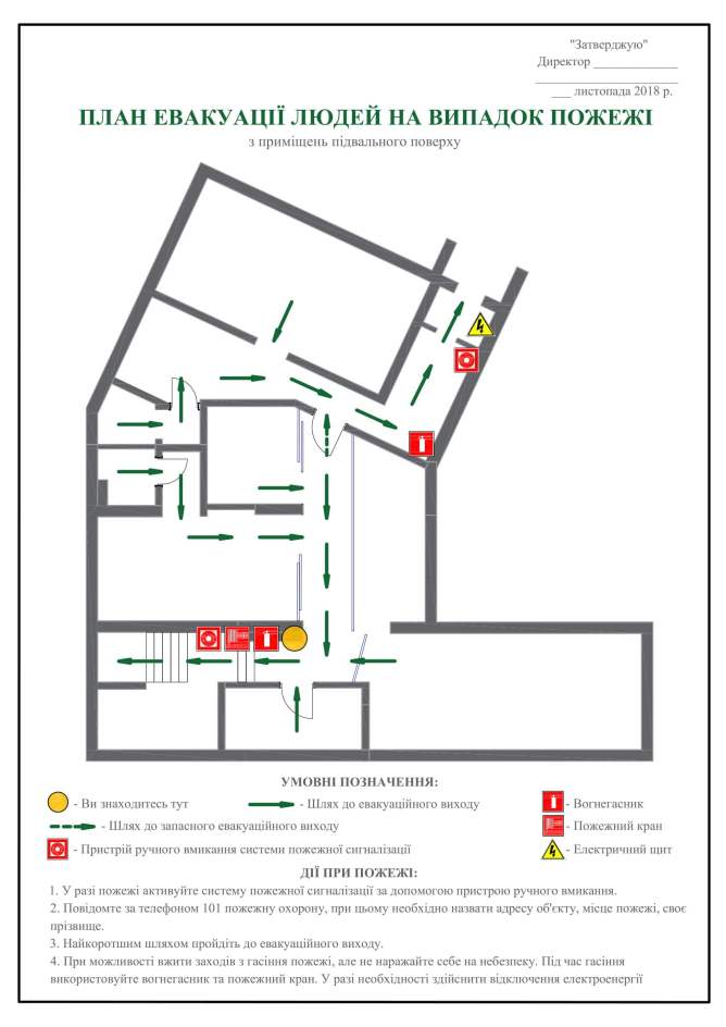 План евакуації кафе